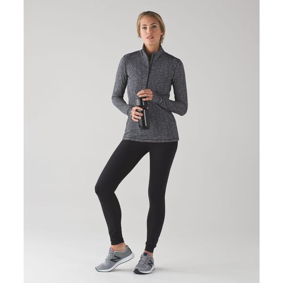 Lululemon Heathered Black 1/2 Zip Long Sleeve Pullover size 10 - Picture 1 of 11